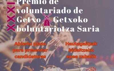 Zabalik dago Getxoko Boluntariotza Sarirako hautagaitzak aurkezteko epea