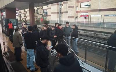 Ez dago tren zerbitzurik Ugao eta Urduña artean, zuhaitz bat erori delako