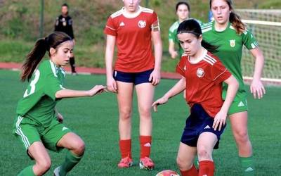 Nafarroako eta Bizkaiko selekzioen partidek ikusmina piztu zuten Sakanan