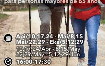 65 urtetik gorako Laudioko herritarrek Martxa Nordiko jardueraz gozatzeko aukera izango dute apirila, maiatza eta ekainean zehar