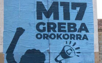 Goizetik arratsaldera arteko protesta ekintzak Ermuan, martxoaren 17ko greba egunean