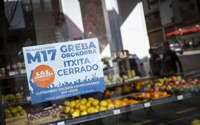 Jarraipen zabala ari du izaten greba orokorrak Aiaraldean, industrian zein merkataritzan