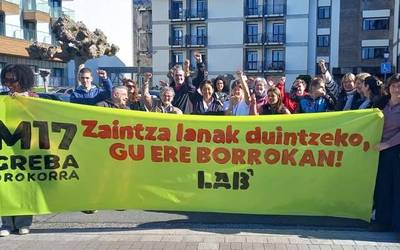 Baztan-Bidasoko zahar egoitzetako langileek bat egin dute greba orokorrarekin