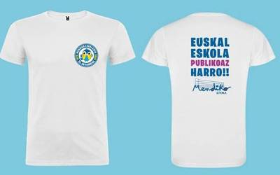 Mendiko Eskolaren 55. urteurrenea ospatzeko kamisetak jarriko dituzte salgai