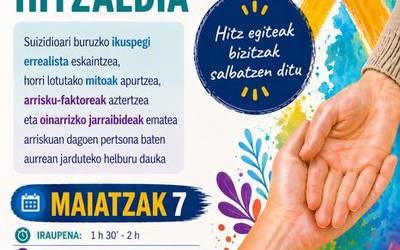 Amurrioko Udalak hitzaldi bat antolatu du suizidioa ikusarazteko eta prebenitzeko, informazioaren eta detekzio goiztiarraren bidez