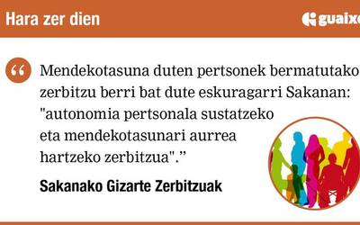 Mendekotasuna dutenendako zerbitzu berria