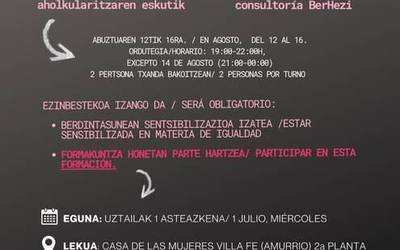 Amurrioko Udalak lan-eskaintza zabaldu du BerHeziren bidez herriko jaietan Puntu Morea jartzeko