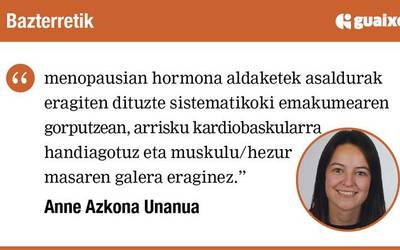 Menopausiaren eragina muskulu, hezur eta bizitza kalitatean