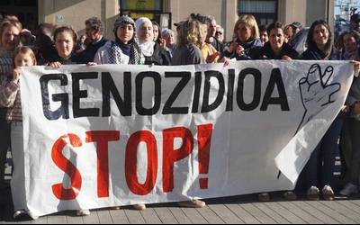 Palestinaren alde elkarretaratzera deitu dute biharko, Herriko Plazan