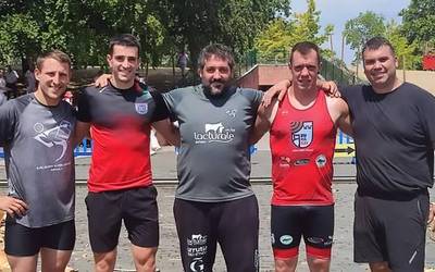 Unai Bertiz sunbildarra gailendu da sanferminetako giza proba erakustaldian