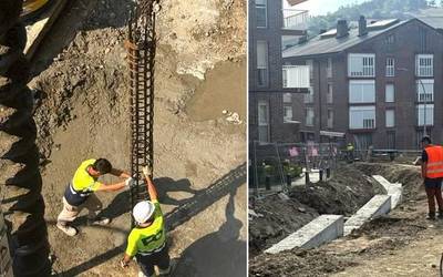 Hamasei metroko 58 pilote sartu dituzte Urazandiko mendi magala egonkortzeko lanetan