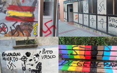 Pintada eta mehatxu faxistak salatu dituzte