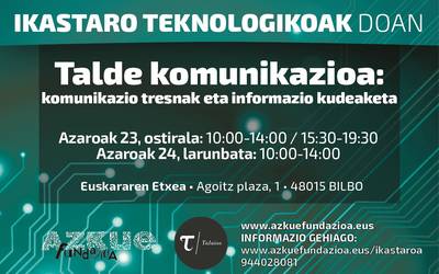 'Komunikazio tresnak eta informazio kudeaketa' ikastaroa Azkueren eskutik azaroan