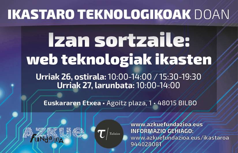 Web teknologiak erabilita sortzaile izateko aukera Azkue Fundazioari esker