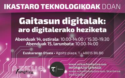 Gaitasun digitalei heltzeko ikastaroa Azkue Fundazioaren eskutik